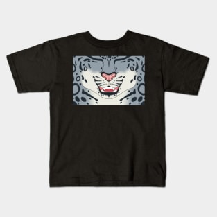 Snow Leopard Face Kids T-Shirt